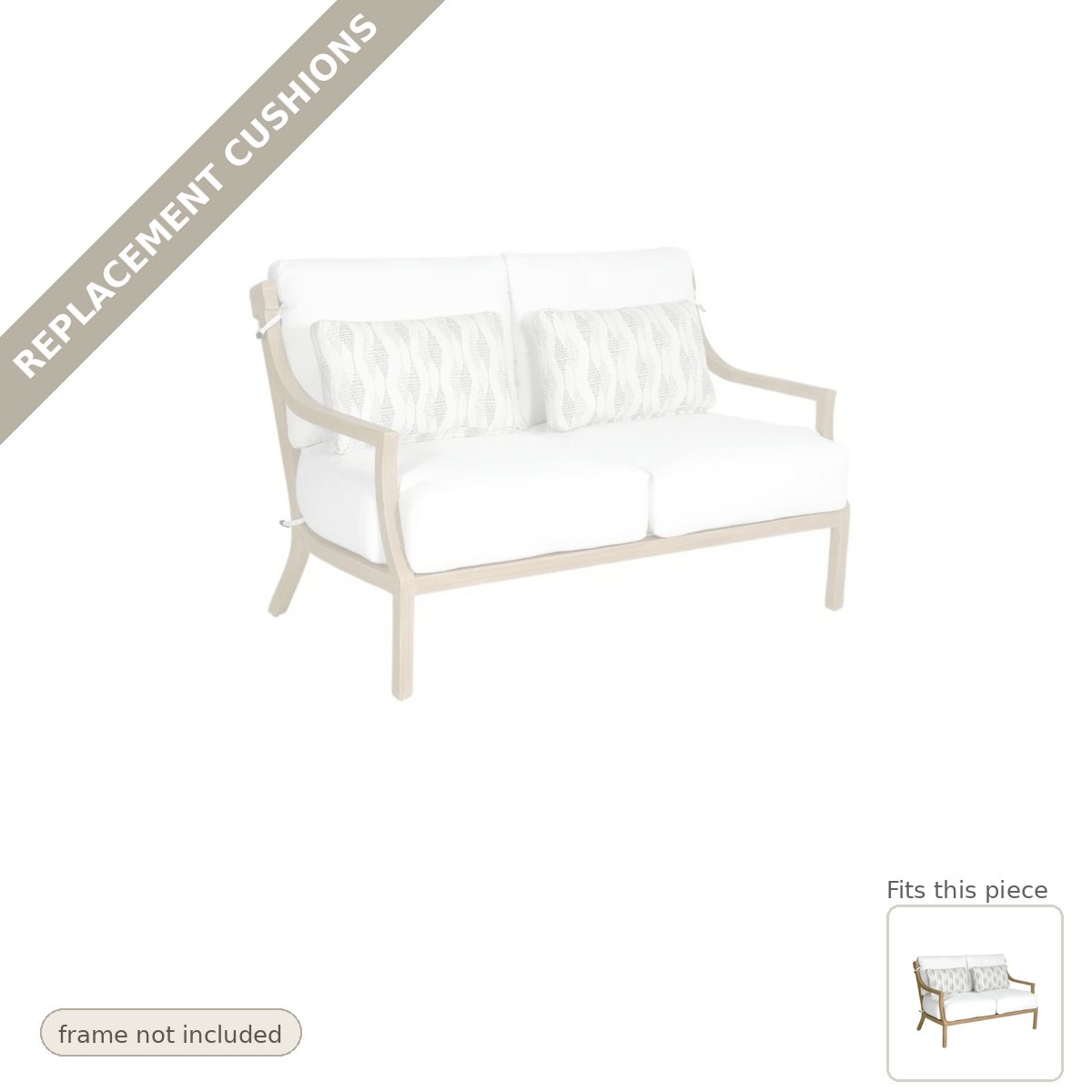 Cushions: Nicoya Deep Seating Cushioned Loveseat Replacement Cushion Set (cushions only)