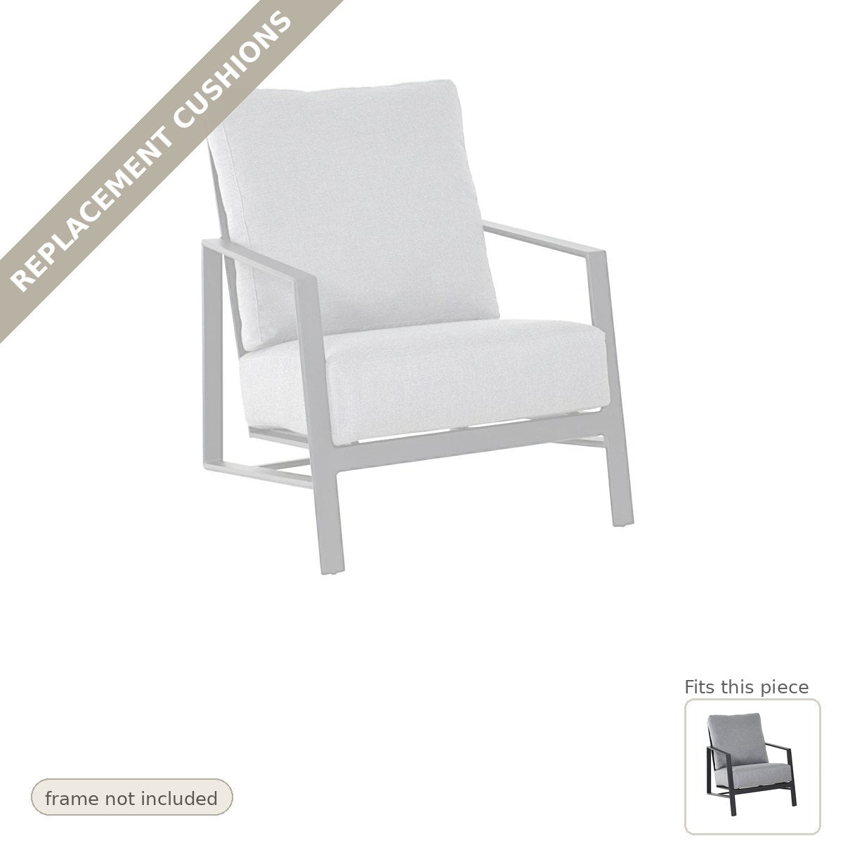 Cushions: Castelle Prism Lounge Chair Made in USA Replacement Cushion Set (cushions only)