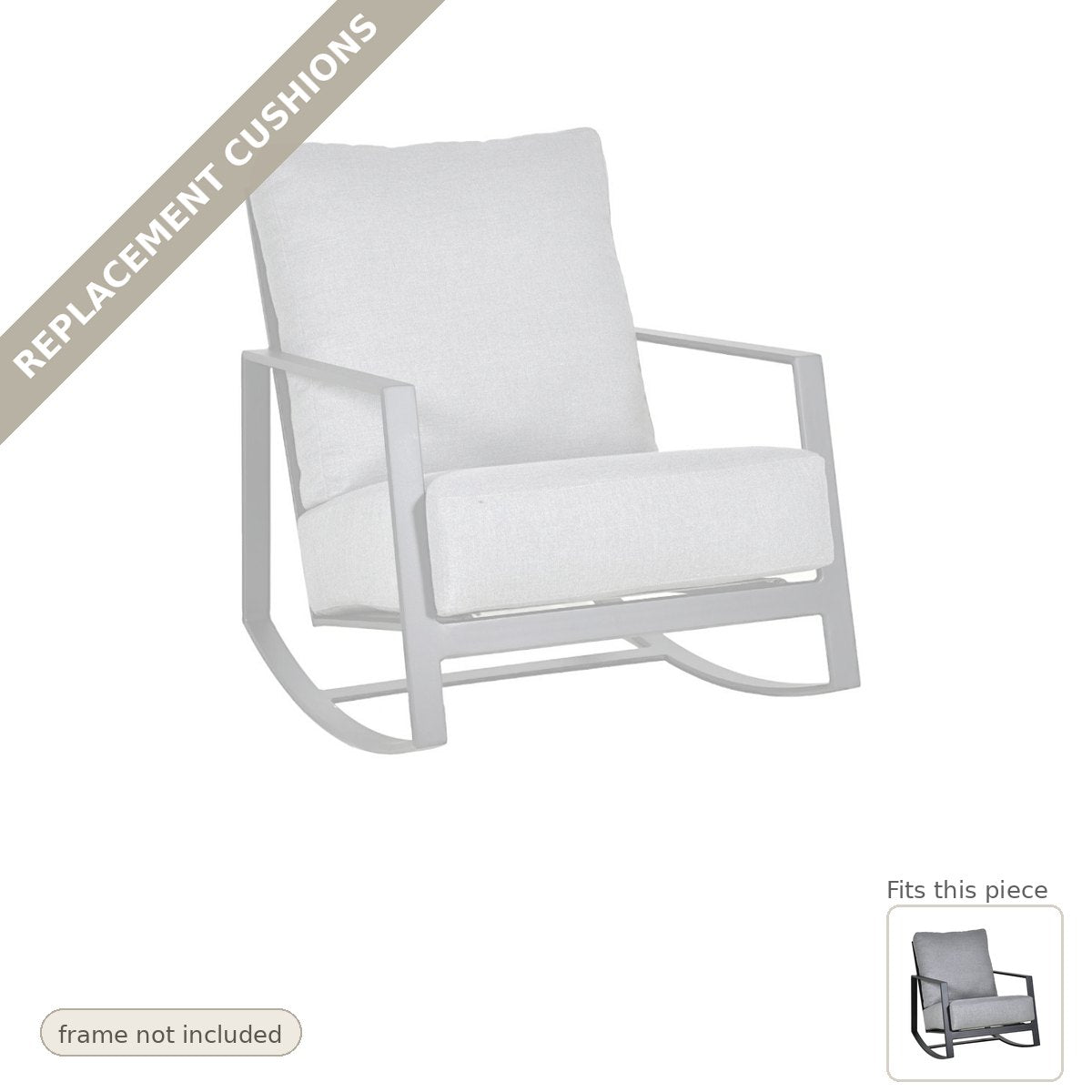 Cushions: Castelle Prism Lounge Outdoor Rocking Chair Replacement Cushion Set (cushions only)