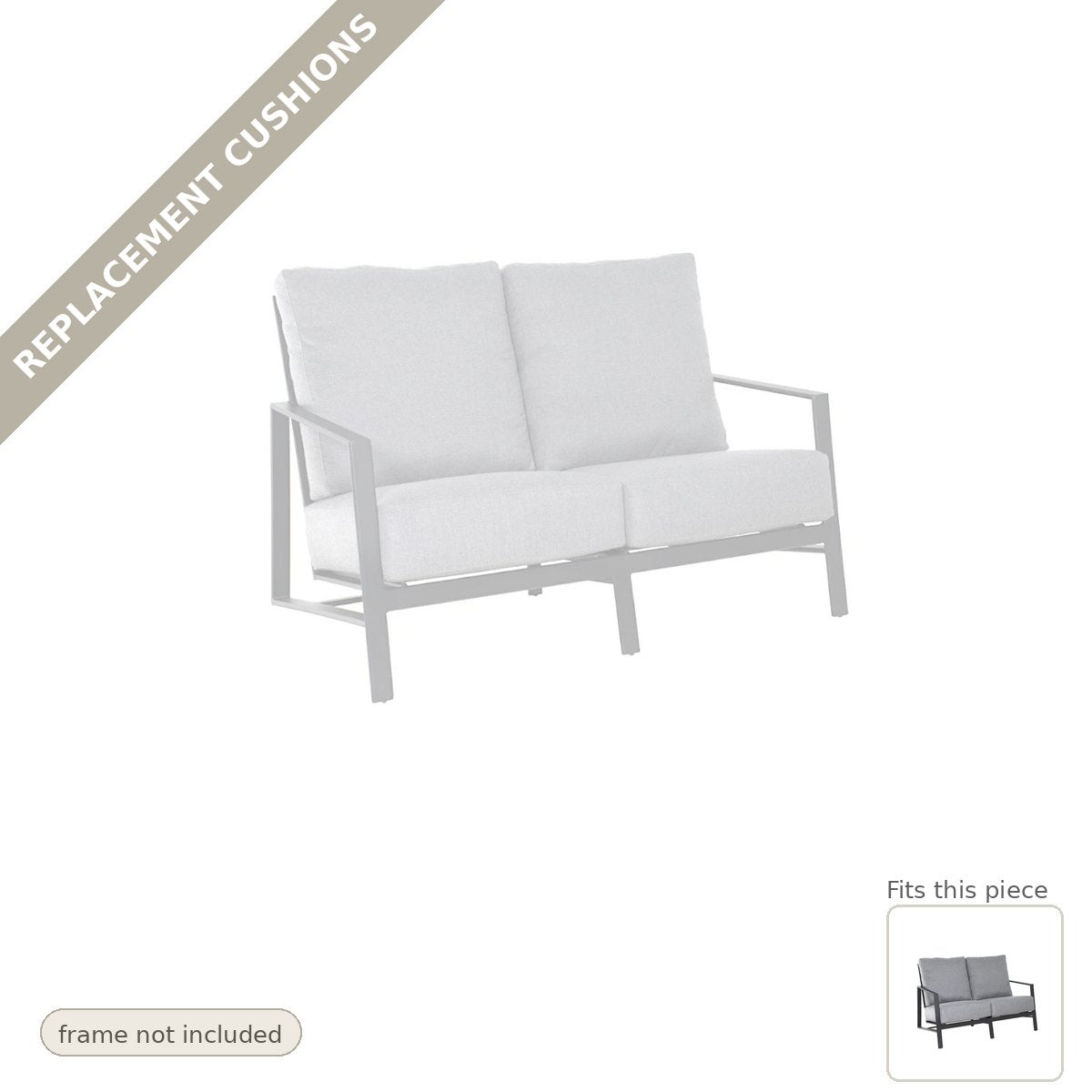 Cushions: Castelle Prism Loveseat Deep Made in USA Replacement Cushion Set (cushions only)
