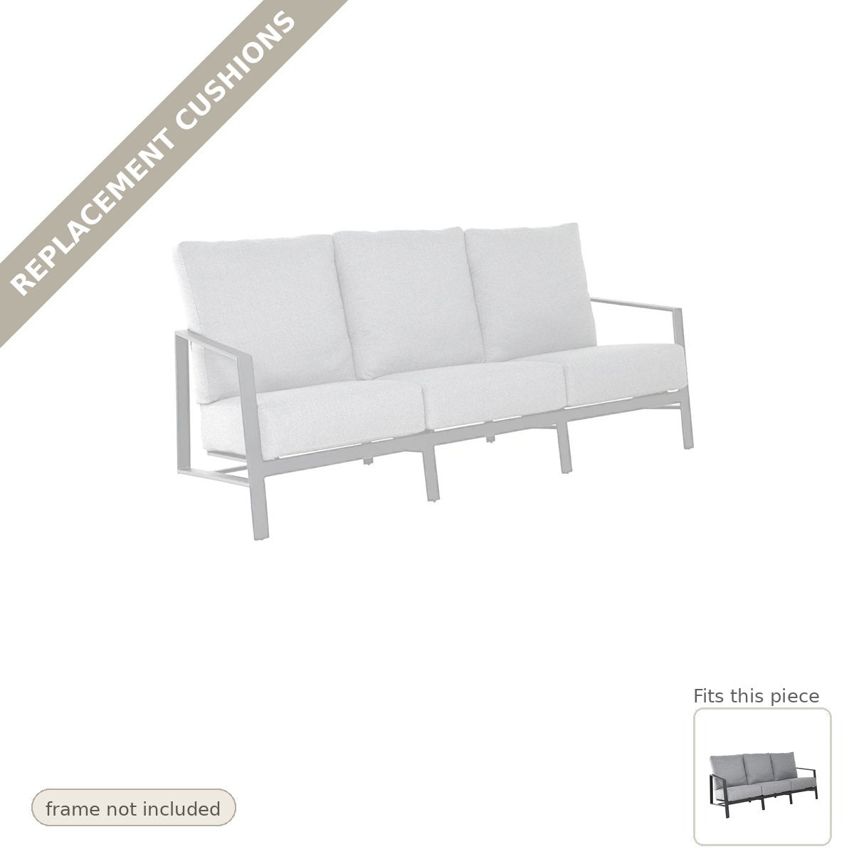 Cushions: Castelle Prism Sofa High Back Deep 3-Seater Replacement Cushion Set (cushions only)