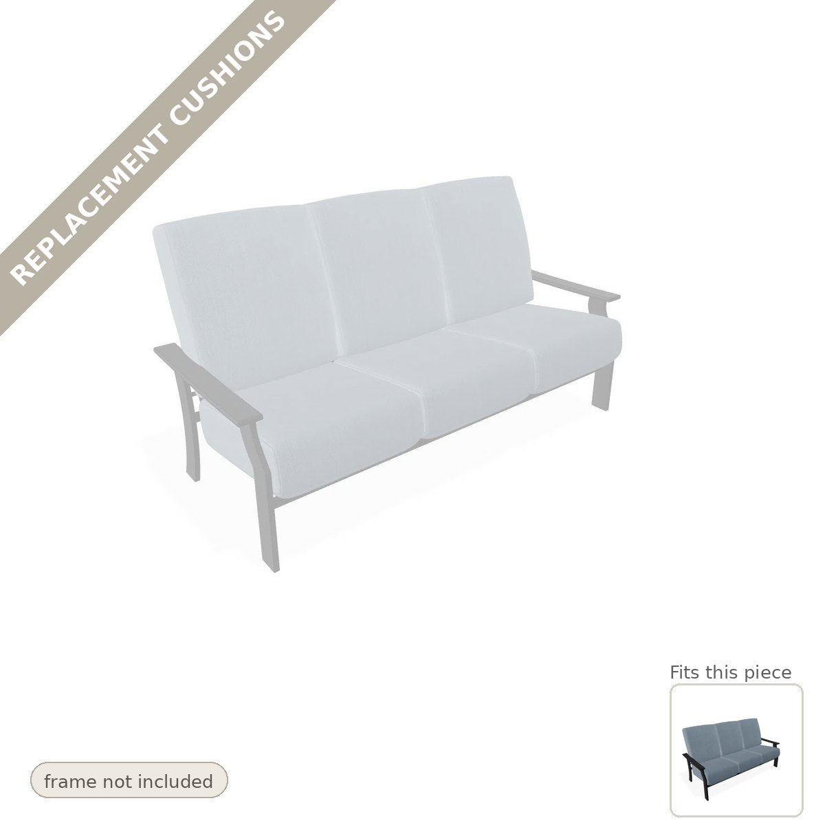 Cushions: St. Catherine Marine Grade Polymer Deep Cushion Sofa Replacement Cushion Set (cushions only)