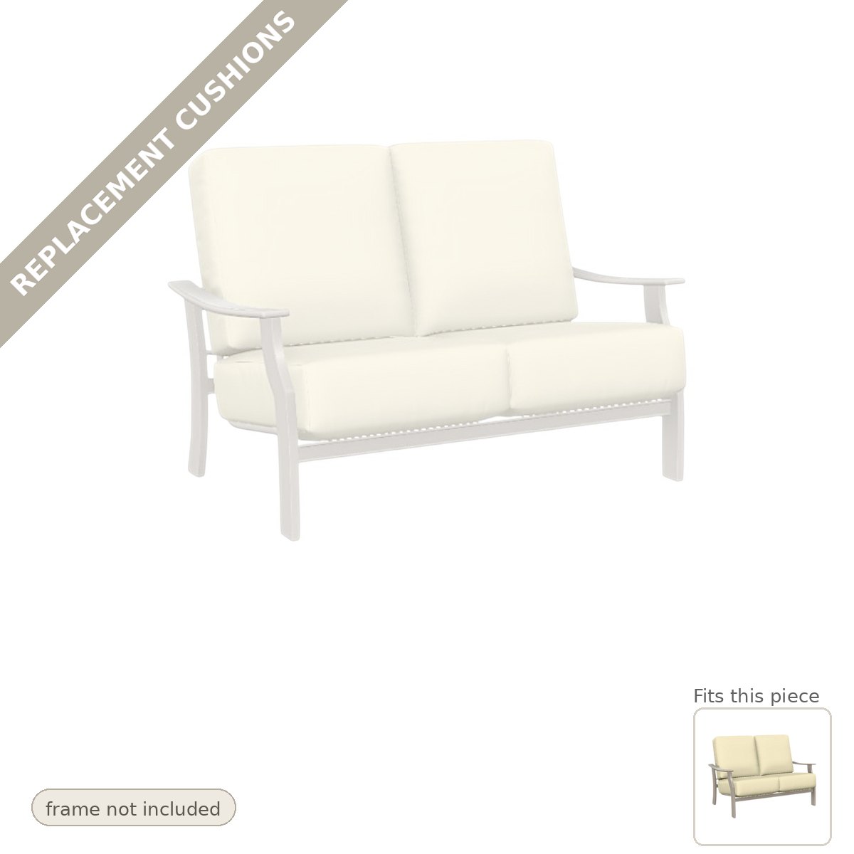 Cushions: St. Catherine Deep Cushion Two-Seat Loveseat Replacement Cushion Set (cushions only)