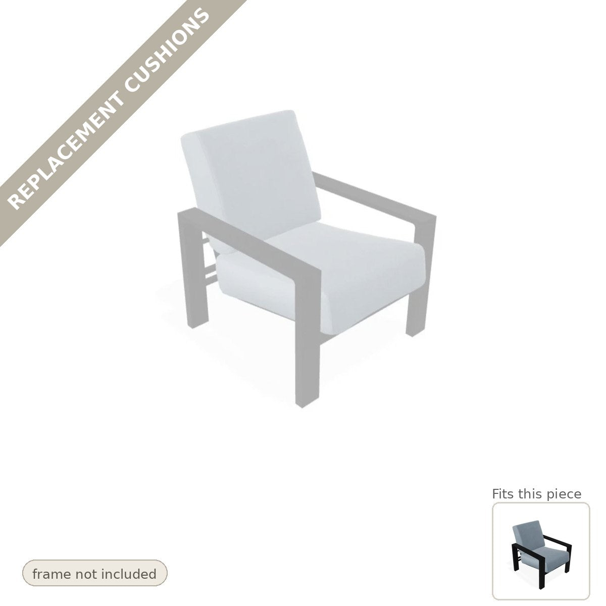 Cushions: Larssen Deep Cushion Modern Arm Chair Replacement Cushion Set (cushions only)
