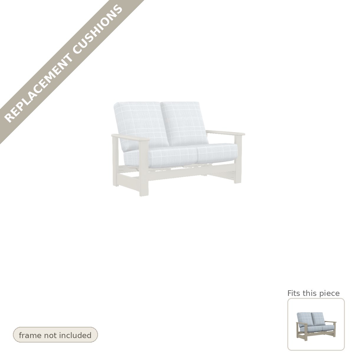 Cushions: Leeward Deep Seat Loveseat with Independent Hidden Motion Replacement Cushion Set (cushions only)