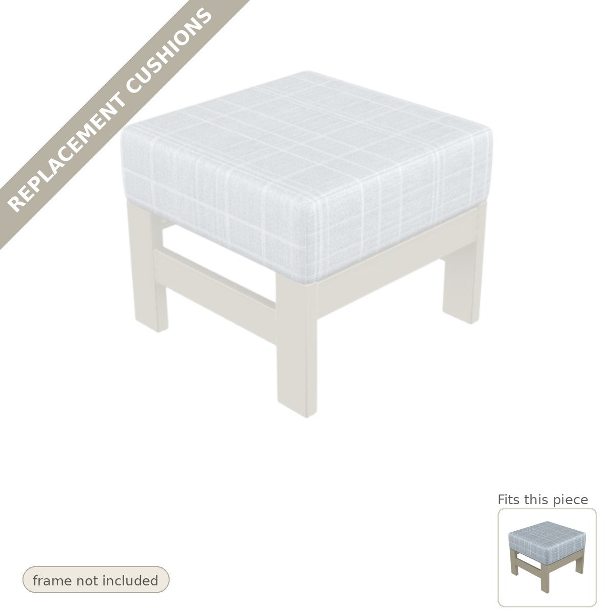 Cushions: Leeward Deep Seat Outdoor Ottoman Replacement Cushion Set (cushions only)