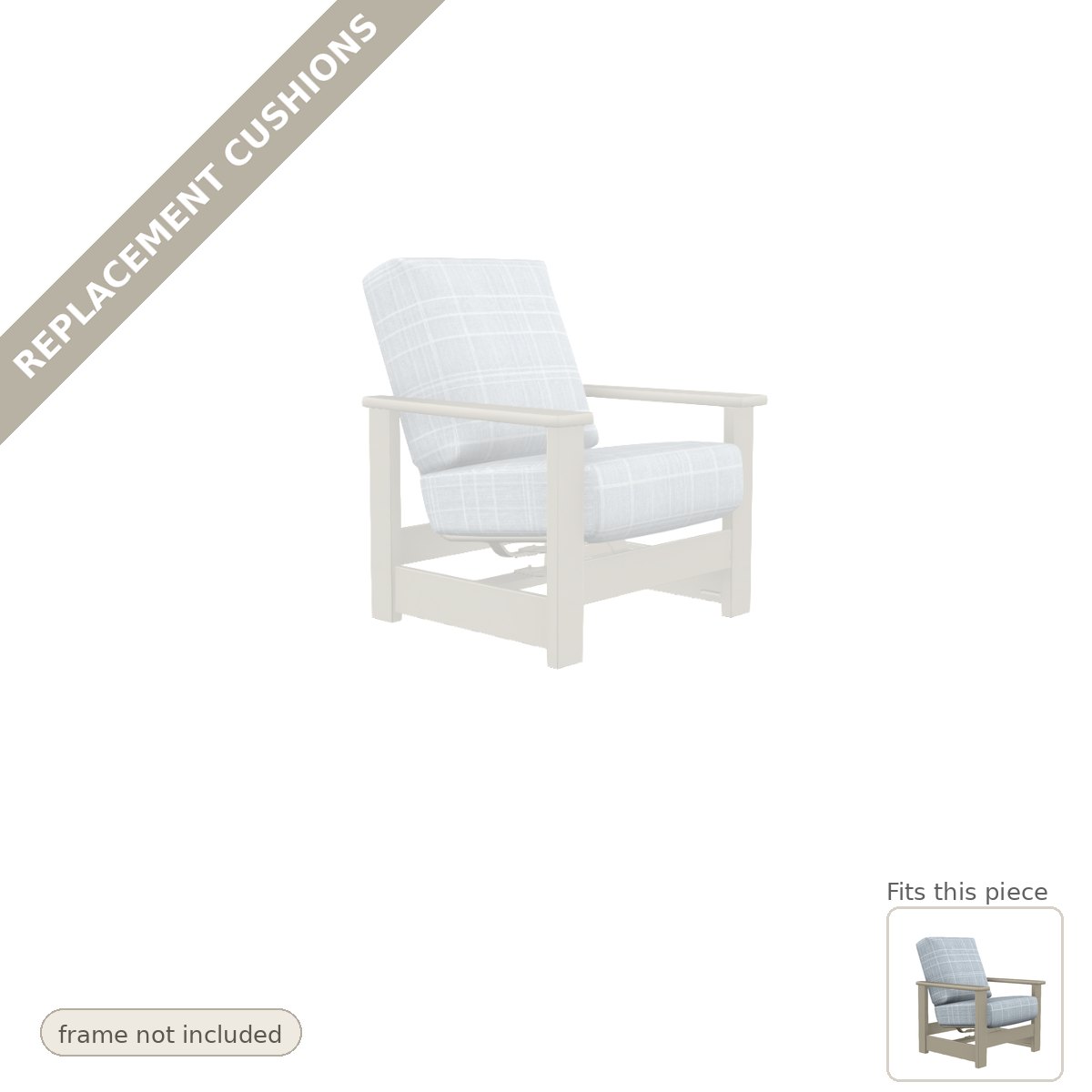 Cushions: Leeward Deep Seat Hidden Motion Armchair Replacement Cushion Set (cushions only)