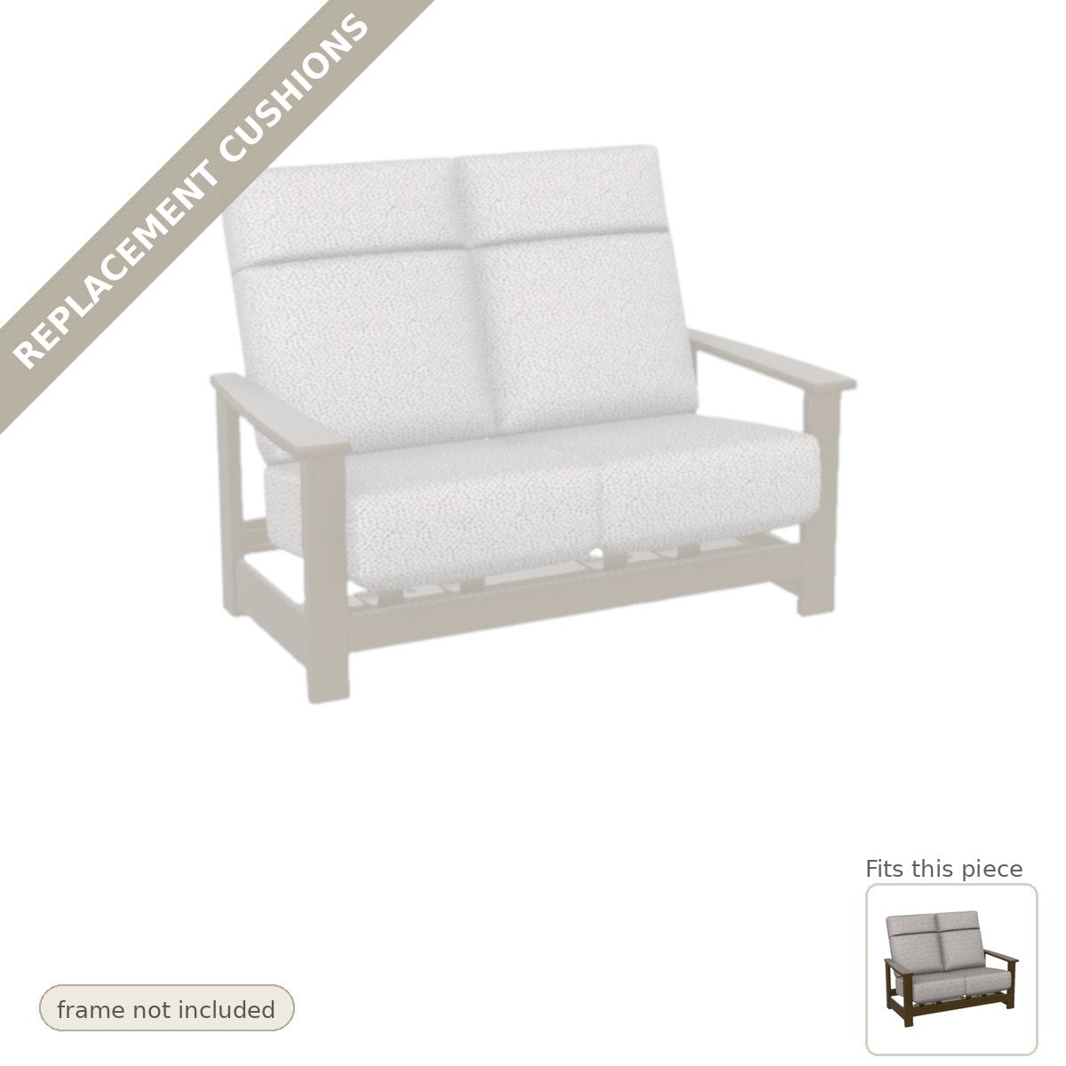 Cushions: Leeward Deep Seat High Back Hidden Motion Loveseat Replacement Cushion Set (cushions only)