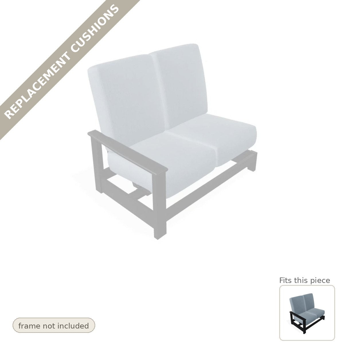 Cushions: Leeward MGP Hidden Motion Right Arm Two-Seat Sectional Replacement Cushion Set (cushions only)