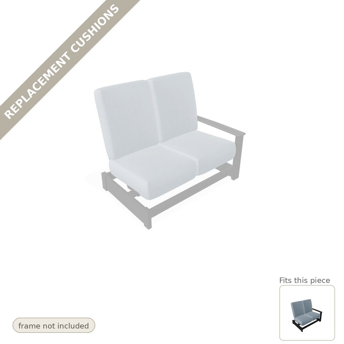 Cushions: Leeward MGP Hidden Motion Left Arm Two-Seat Sectional Replacement Cushion Set (cushions only)