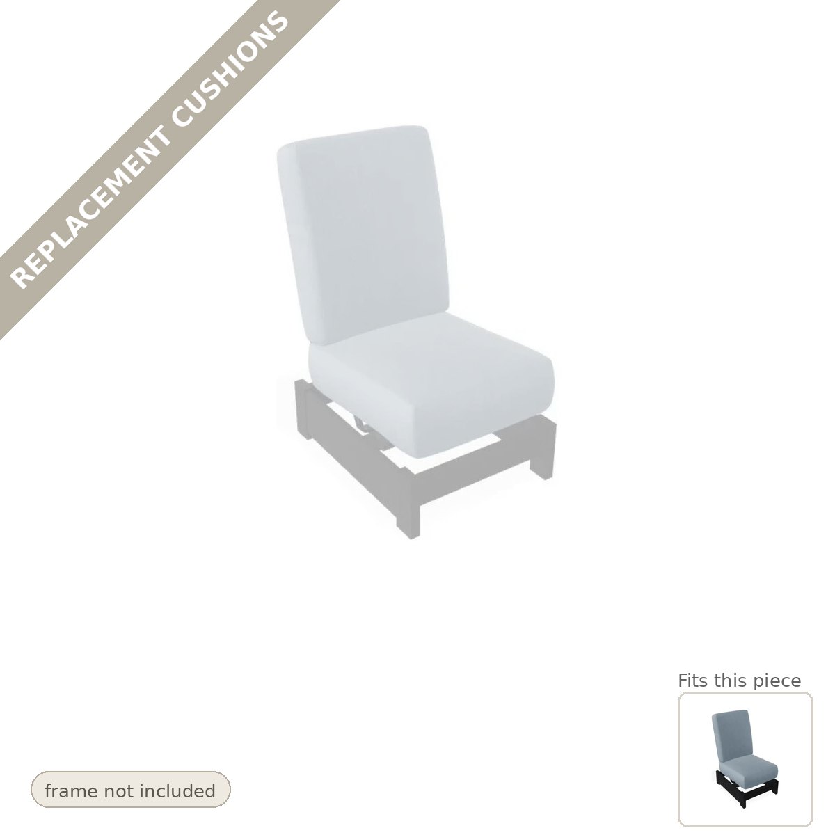 Cushions: Leeward MGP Deep Cushion Single-Seat Sectional Replacement Cushion Set (cushions only)