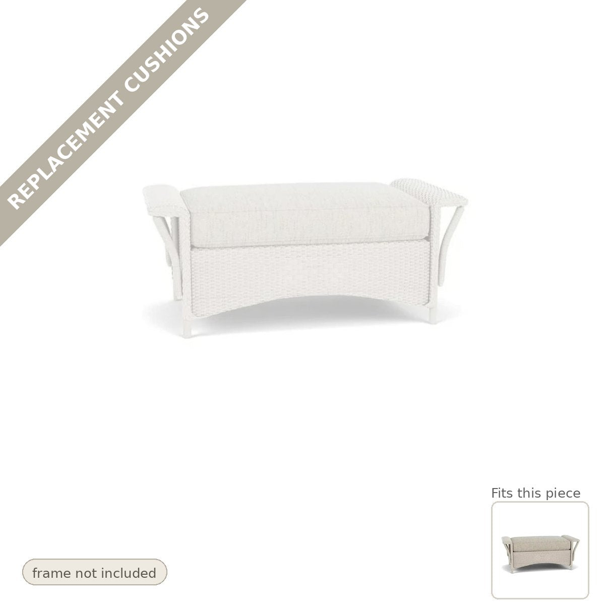 Cushions: Replacement Cushions for Nantucket Large Ottoman - Commercial Grade