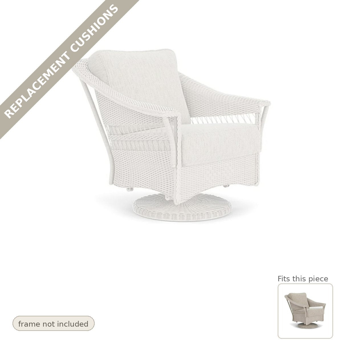 Cushions: Replacement Cushion for Nantucket Swivel Chair - Commercial Grade