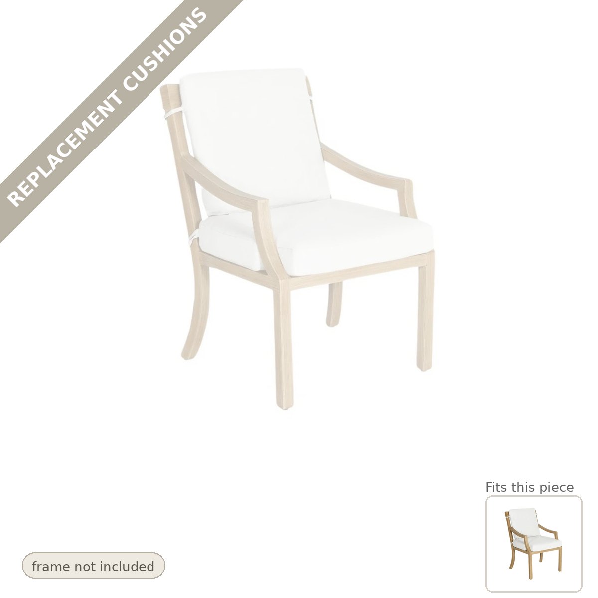 Cushions: Nicoya Formal Arm Outdoor Dining Chair Replacement Cushion Set (cushions only)