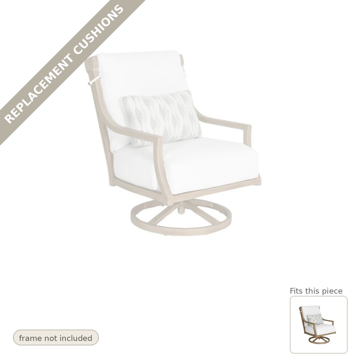 Cushions: Nicoya High Back Swivel Rocking Lounge Chair with Sunbrella Cushions Replacement Cushion Set (cushions only)