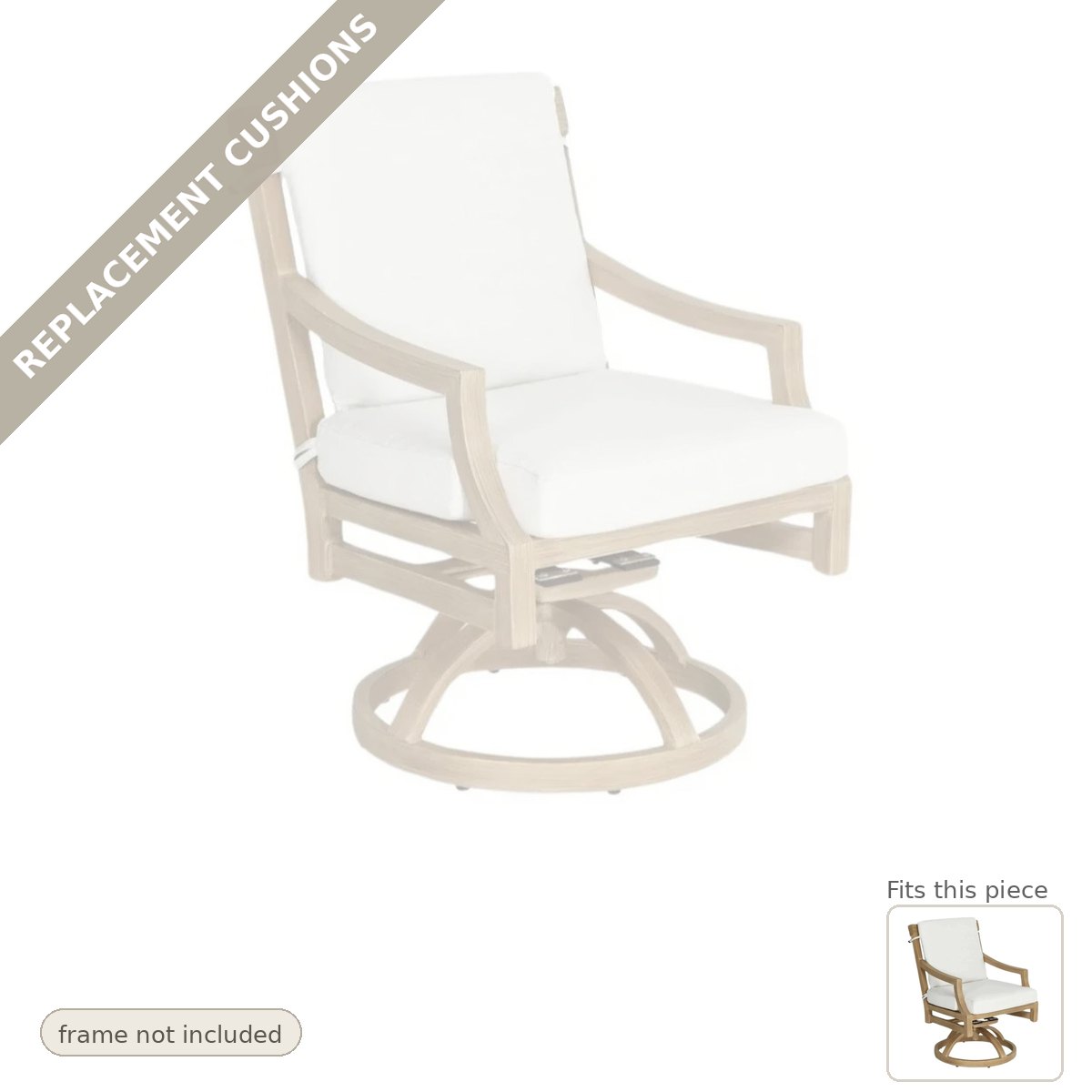 Cushions: Nicoya Formal Arm Swivel Rocker Outdoor Dining Chair Replacement Cushion Set (cushions only)