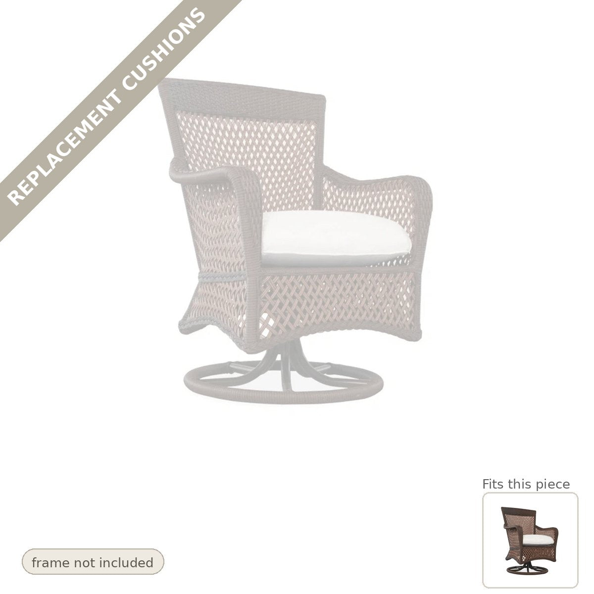 Cushions: Replacement Cushions for Grand Traverse Swivel Armchair - Commercial Grade