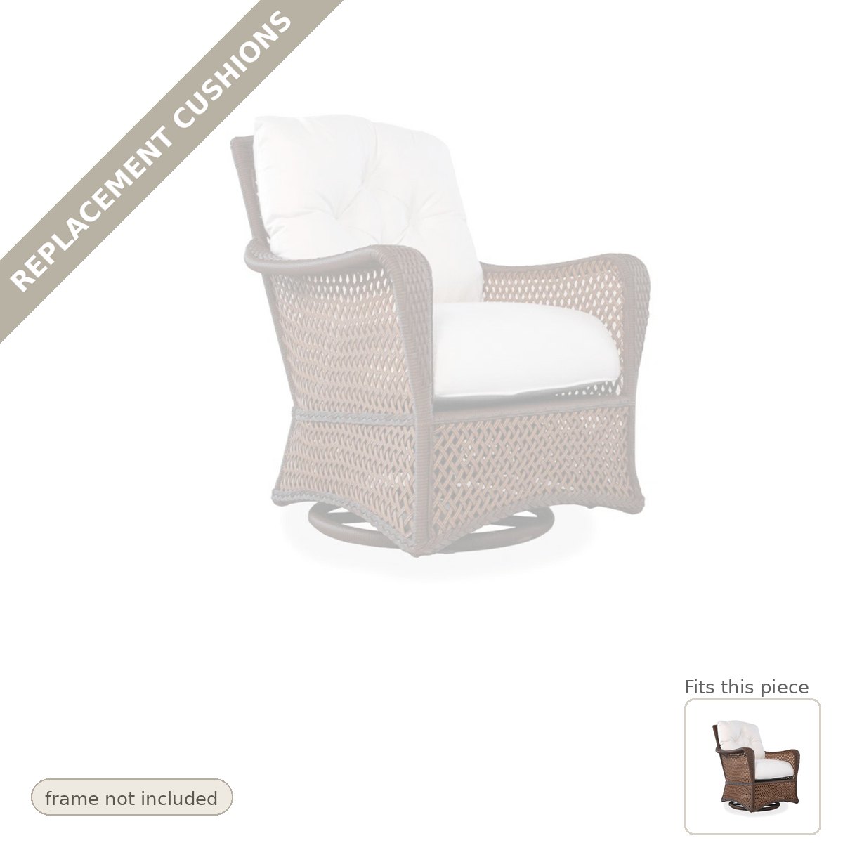 Cushions: Replacement Cushions for Grand Traverse Swivel Chair - Commercial Grade