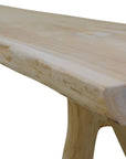 Log Natural Solid Teak Outdoor Bench -- Natural