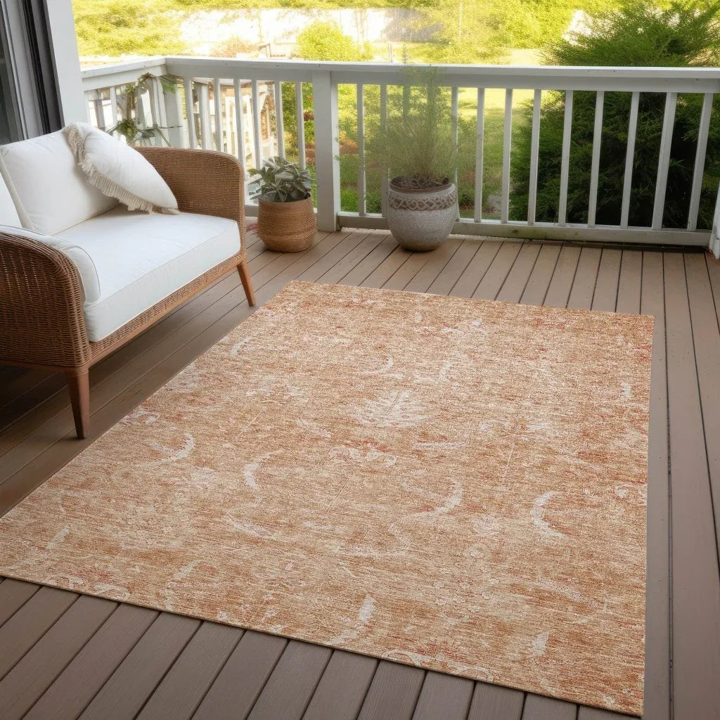 LOOMLAN Rugs Dahana Orange Washable Indoor-Outdoor Rug