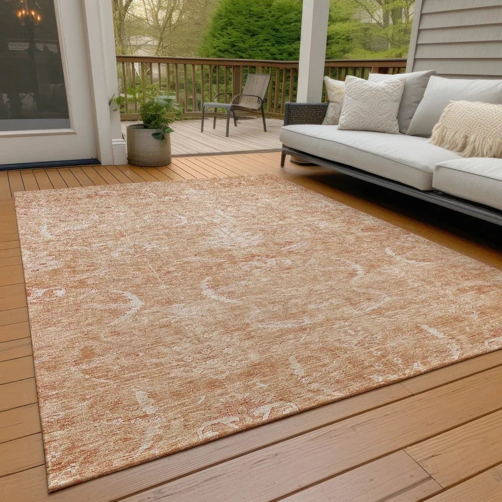 LOOMLAN Rugs Dahana Orange Washable Indoor-Outdoor Rug