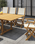 Dalton Teak Patio Family Dining Set 9PC - LOOMLAN - HiTeak - Outdoor Dining Sets