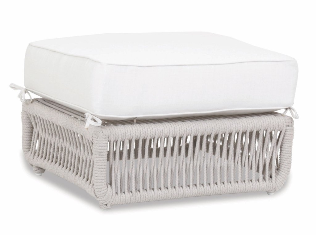 Dana Rope Rectangular Outdoor Ottoman - LOOMLAN - Sunset West - Outdoor Ottomans