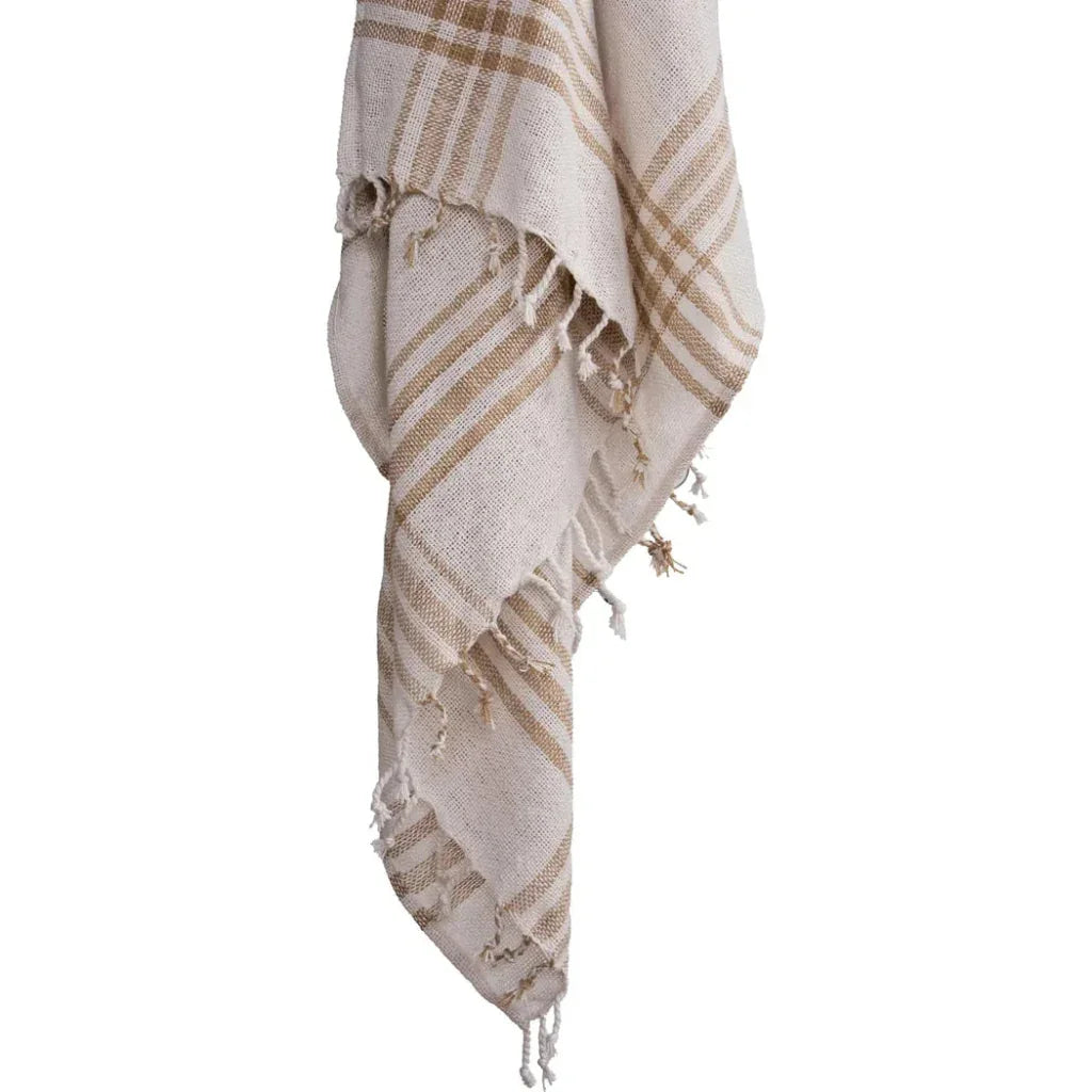 Dao Beige Outdoor Throw Blanket - LOOMLAN - LOOMLAN - Outdoor Blankets