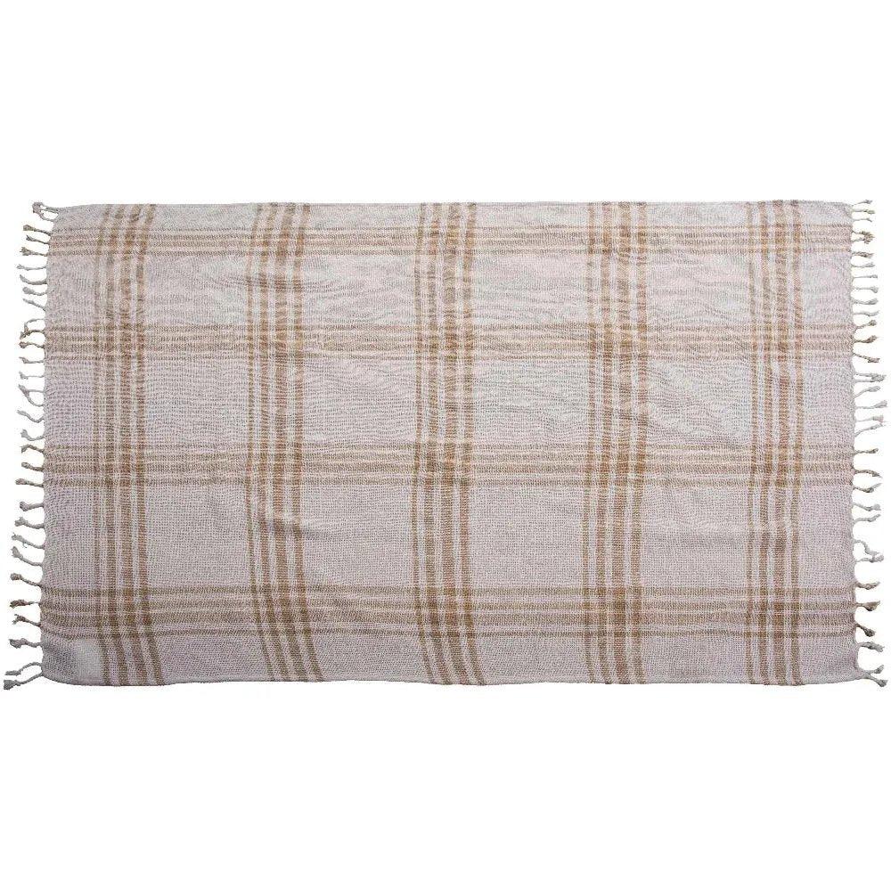 Dao Beige Outdoor Throw Blanket - LOOMLAN - LOOMLAN - Outdoor Blankets