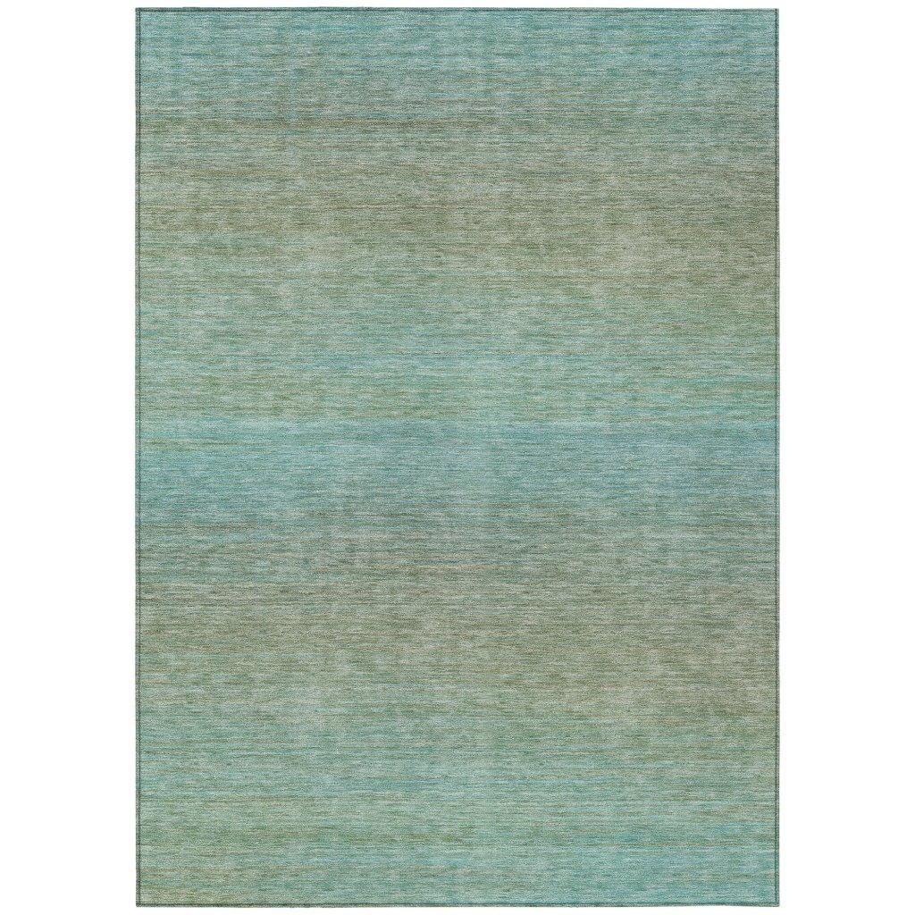 LOOMLAN Rugs Daphara Teal Washable Indoor-Outdoor Rug