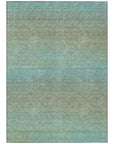 LOOMLAN Rugs Daphara Teal Washable Indoor-Outdoor Rug
