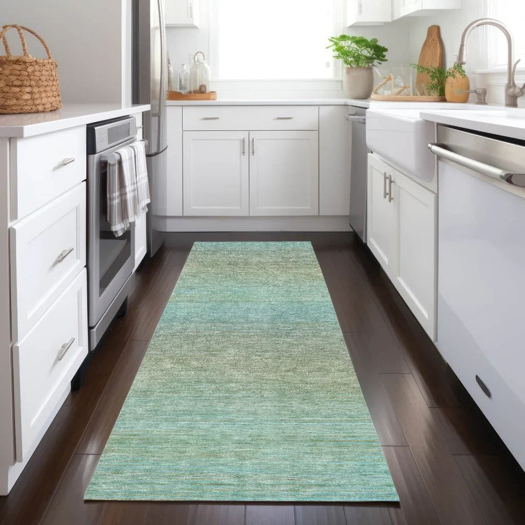LOOMLAN Rugs Daphara Teal Washable Indoor-Outdoor Rug