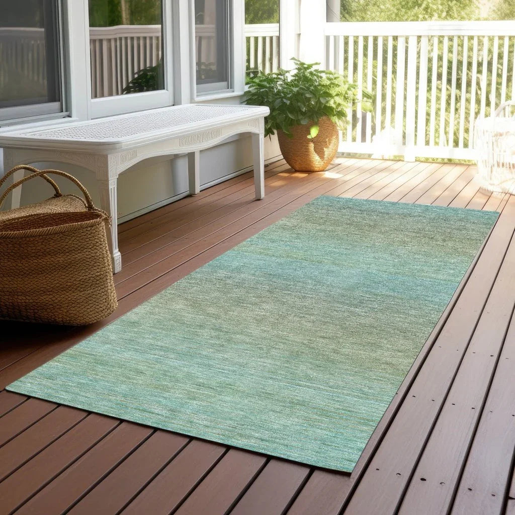 LOOMLAN Rugs Daphara Teal Washable Indoor-Outdoor Rug
