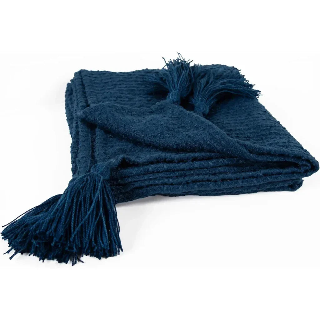 Dark Blue Outdoor Throw Blanket - LOOMLAN - LOOMLAN - Outdoor Blankets