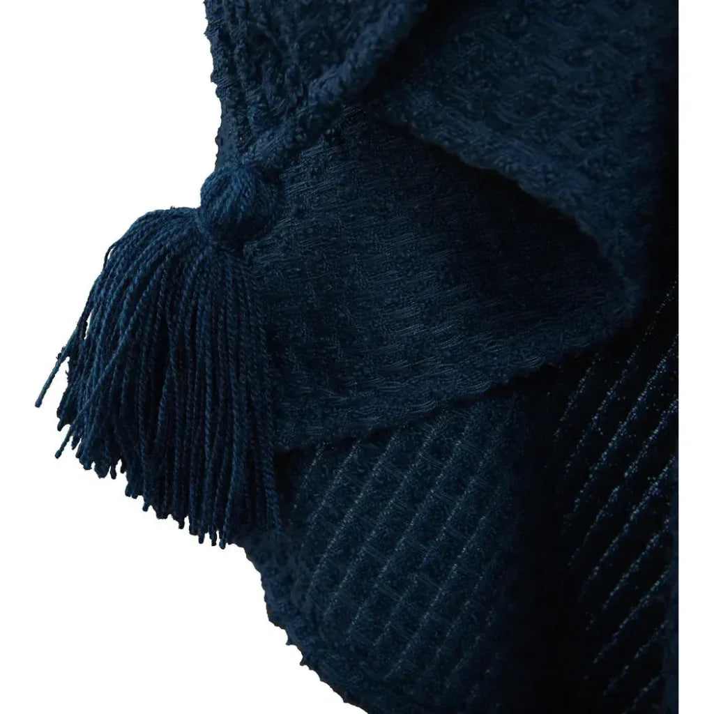 Dark Blue Outdoor Throw Blanket - LOOMLAN - LOOMLAN - Outdoor Blankets