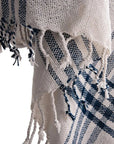 LOOMLAN Dark Blue Plaid Outdoor Throw Blanket