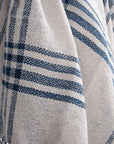 LOOMLAN Dark Blue Plaid Outdoor Throw Blanket