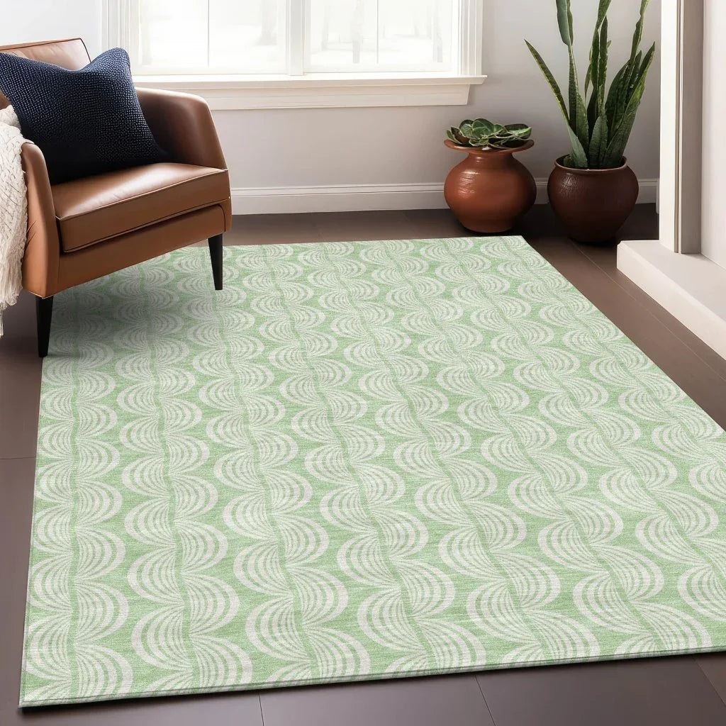 LOOMLAN Rugs Darya Green Washable Indoor-Outdoor Rug