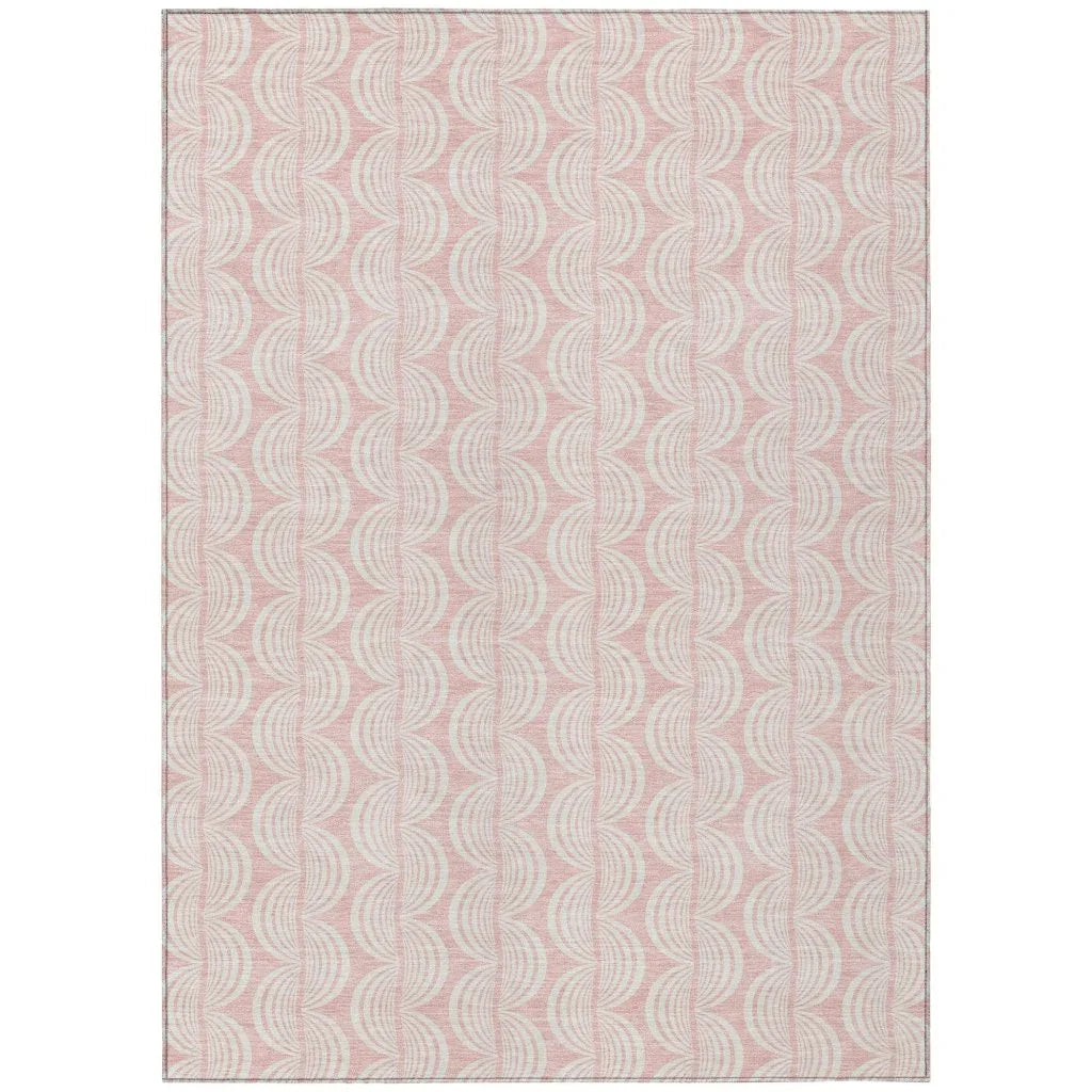 LOOMLAN Rugs Darya Pink Washable Indoor-Outdoor Rug