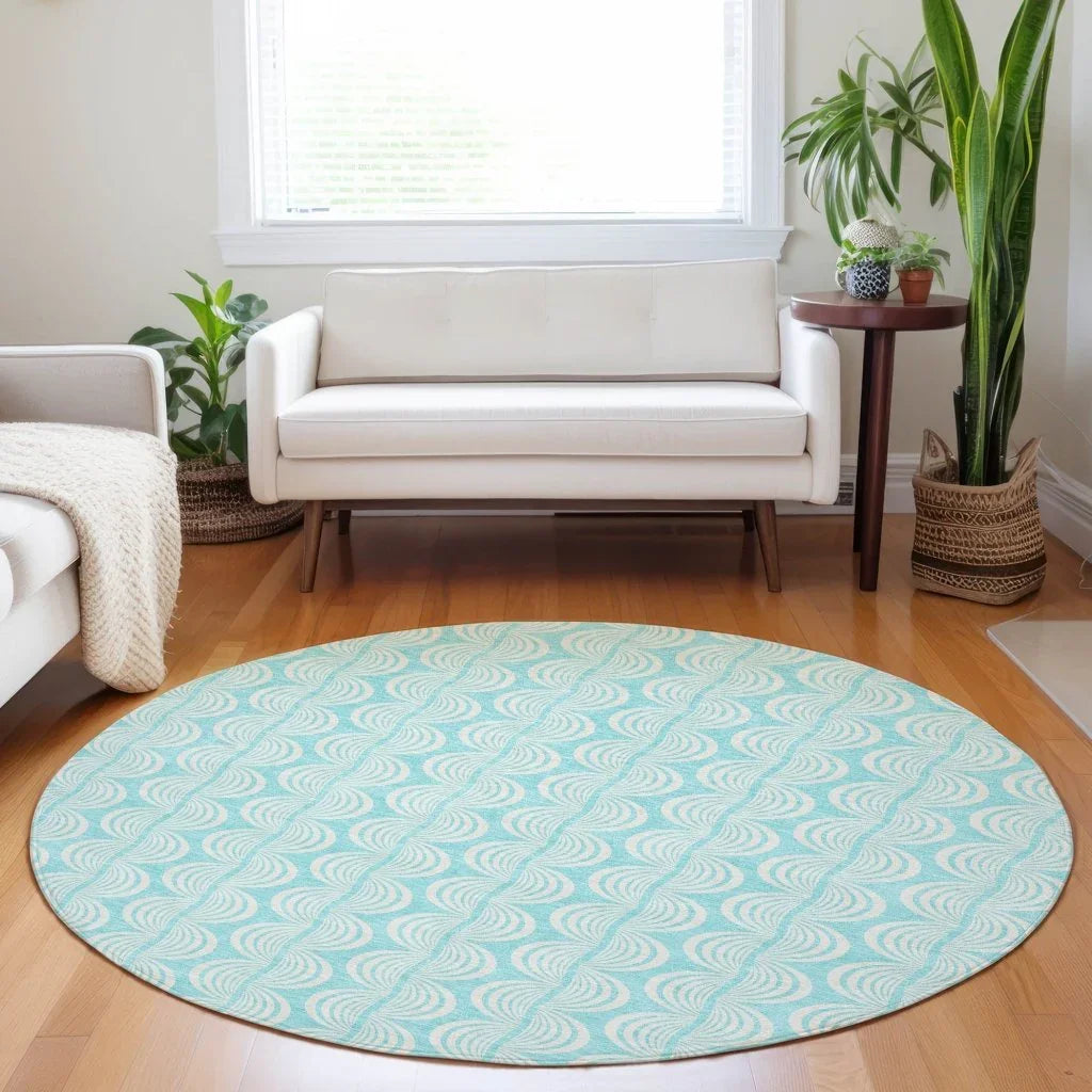 LOOMLAN Rugs Darya Teal Washable Indoor-Outdoor Rug