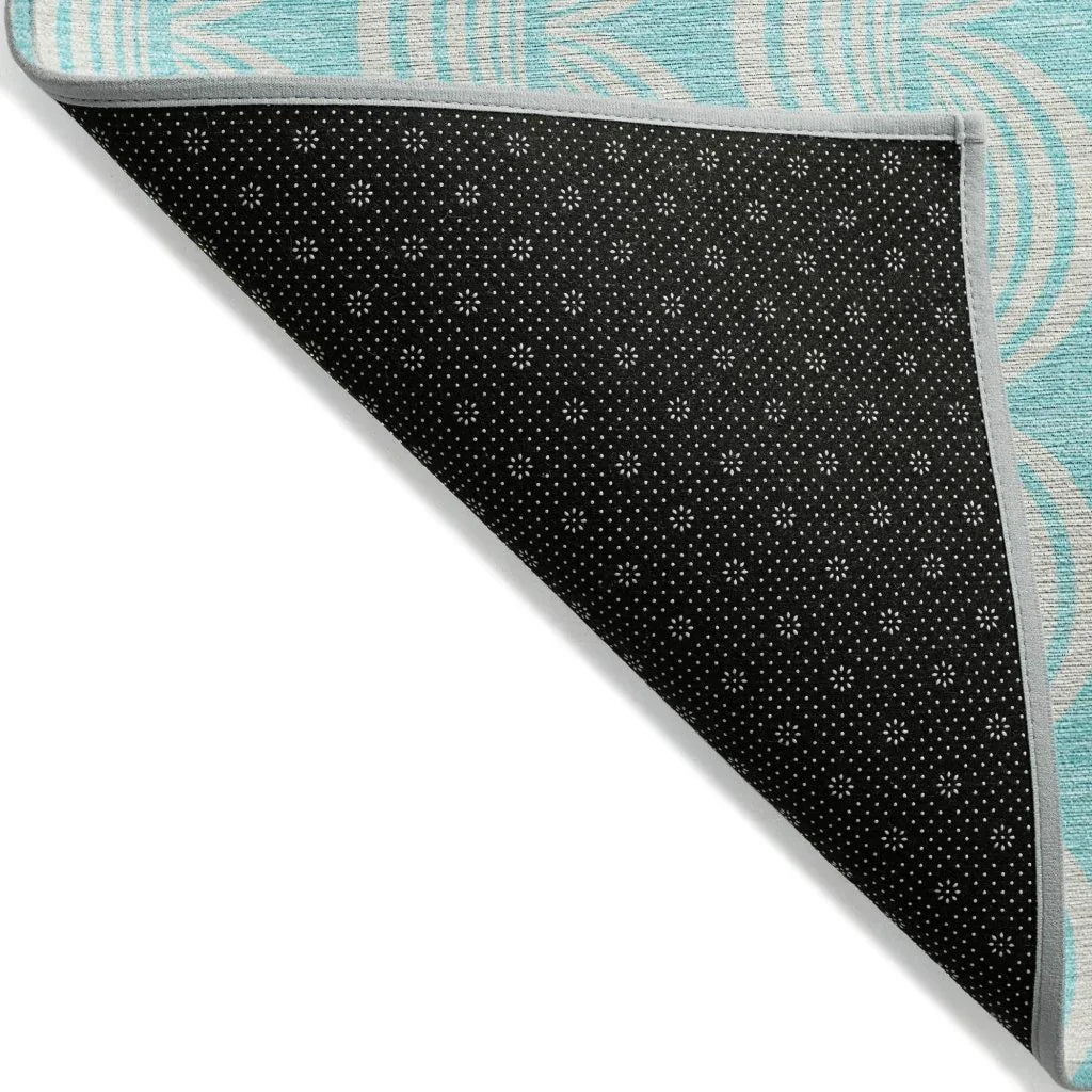 LOOMLAN Rugs Darya Teal Washable Indoor-Outdoor Rug