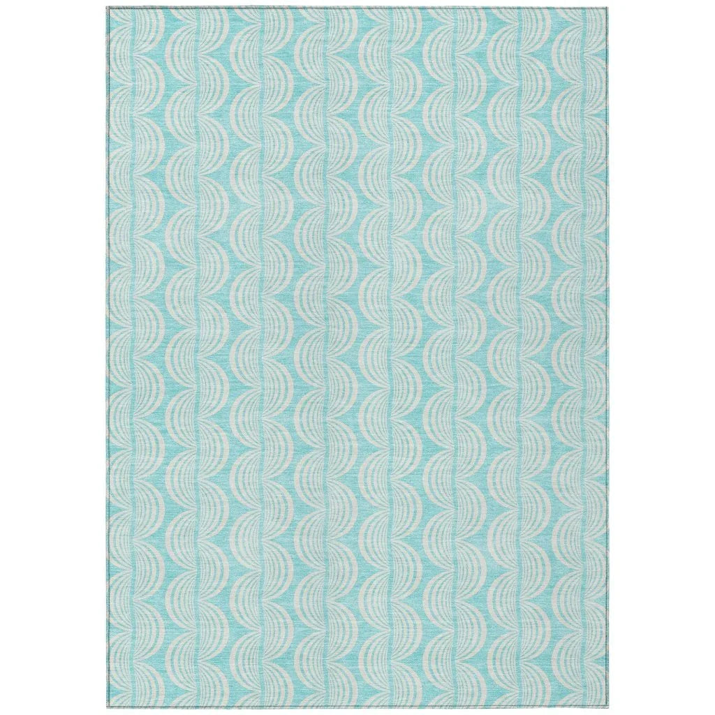 LOOMLAN Rugs Darya Teal Washable Indoor-Outdoor Rug