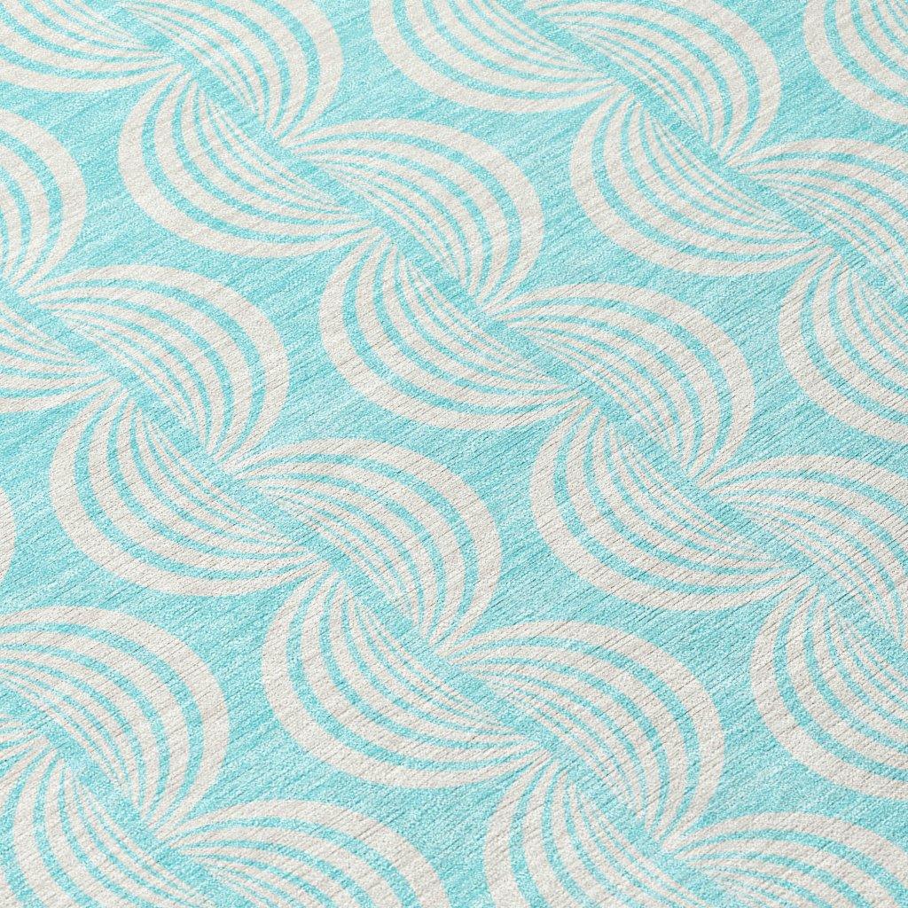 LOOMLAN Rugs Darya Teal Washable Indoor-Outdoor Rug