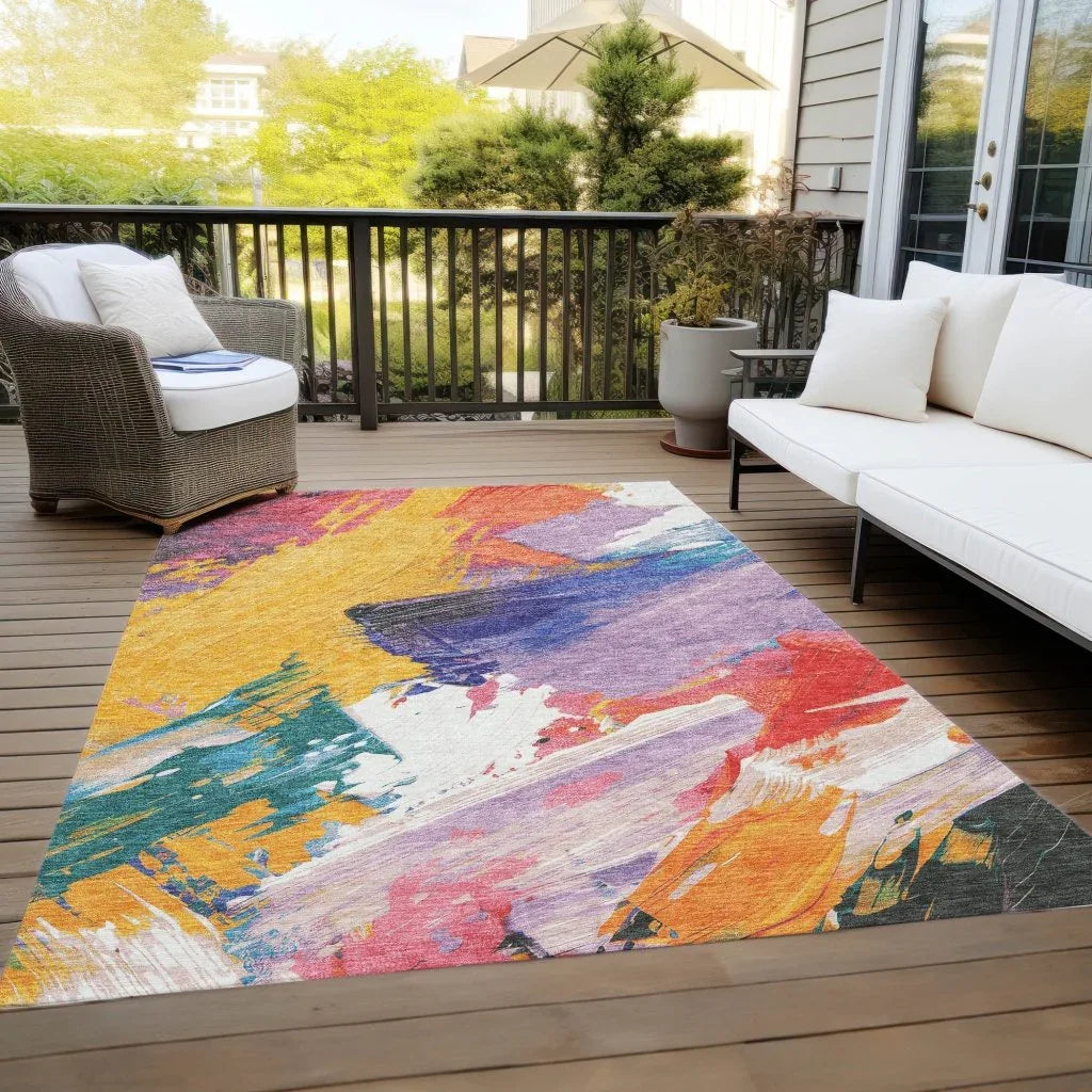 LOOMLAN Rugs Daryah Gold Washable Indoor-Outdoor Rug