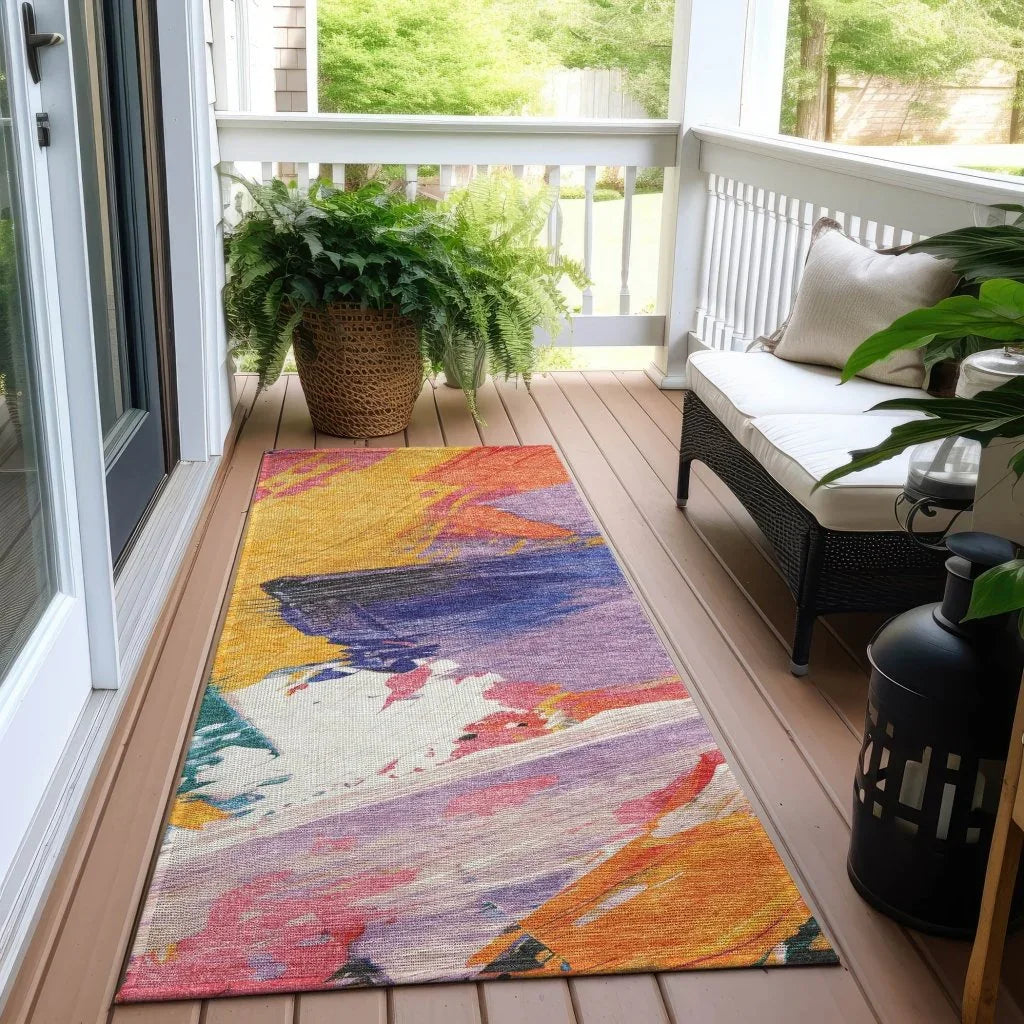 LOOMLAN Rugs Daryah Gold Washable Indoor-Outdoor Rug