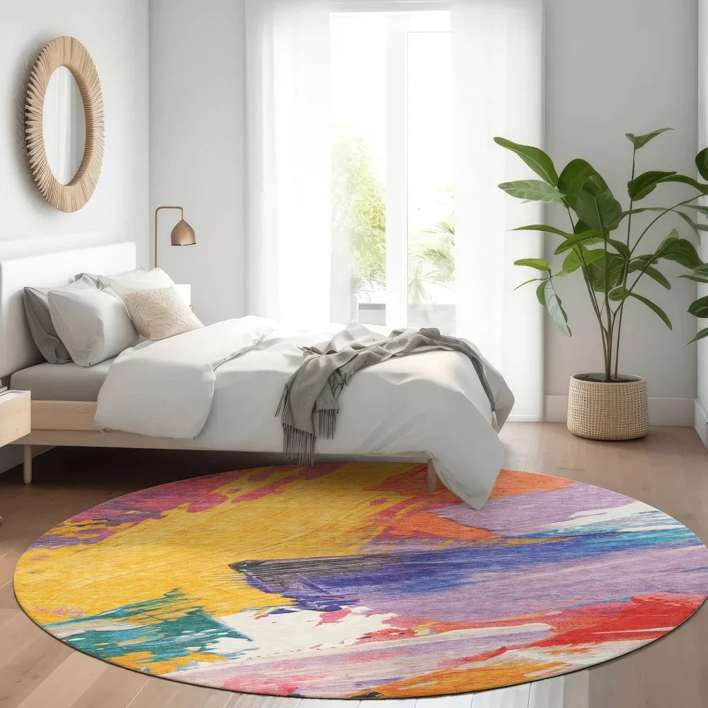 LOOMLAN Rugs Daryah Gold Washable Indoor-Outdoor Rug