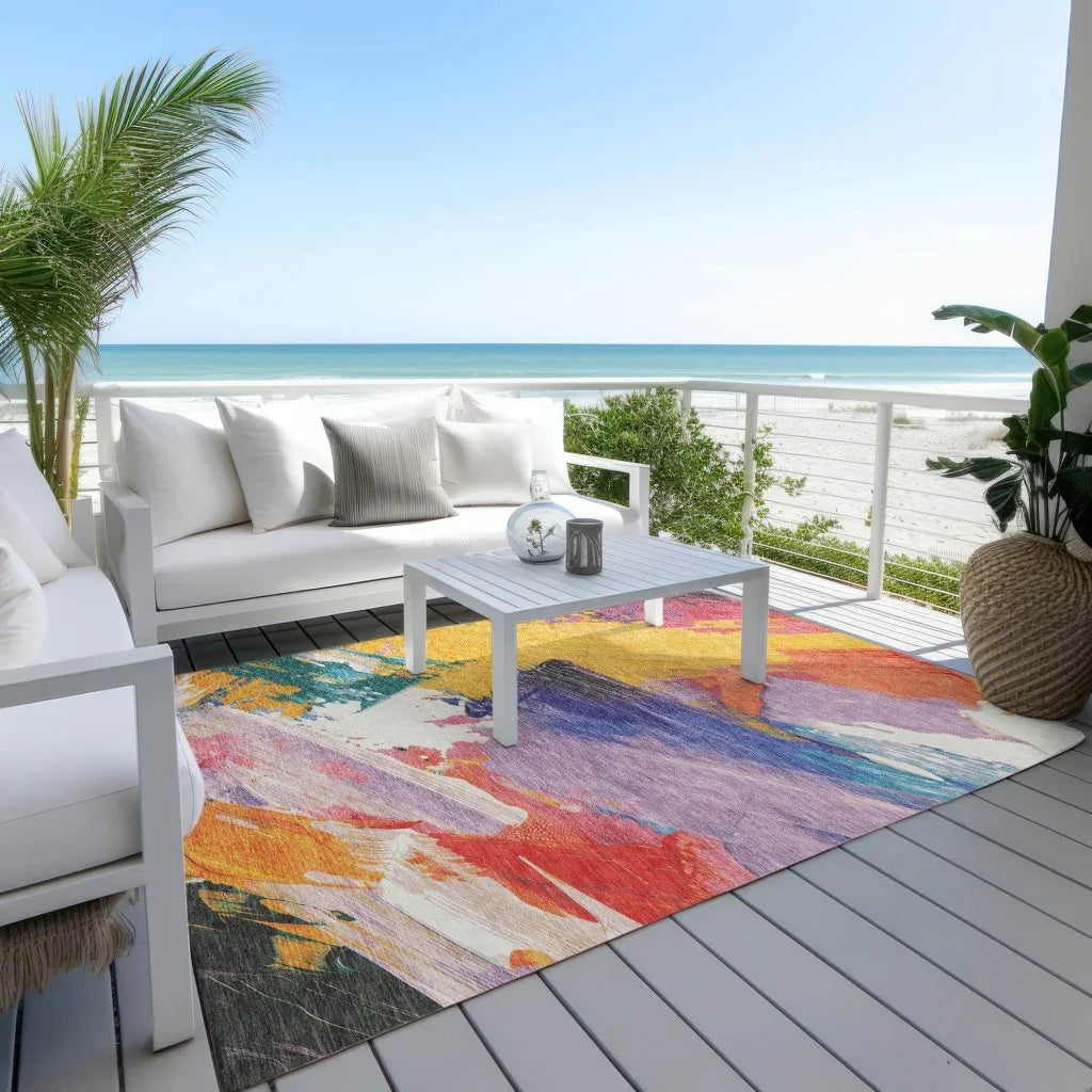 LOOMLAN Rugs Daryah Gold Washable Indoor-Outdoor Rug