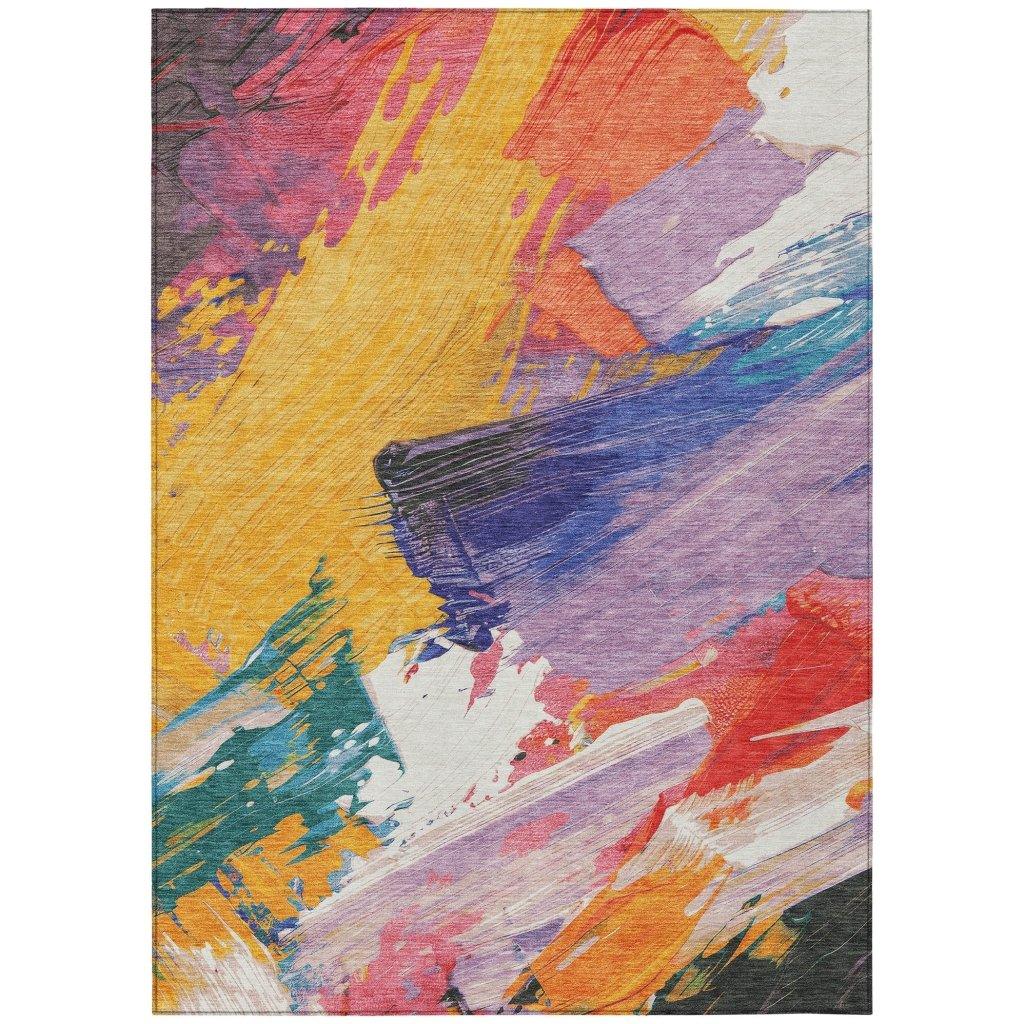 LOOMLAN Rugs Daryah Gold Washable Indoor-Outdoor Rug