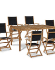 Del Ray Teak Patio Rectangular Dining Set 7PC - LOOMLAN - HiTeak - Outdoor Dining Sets