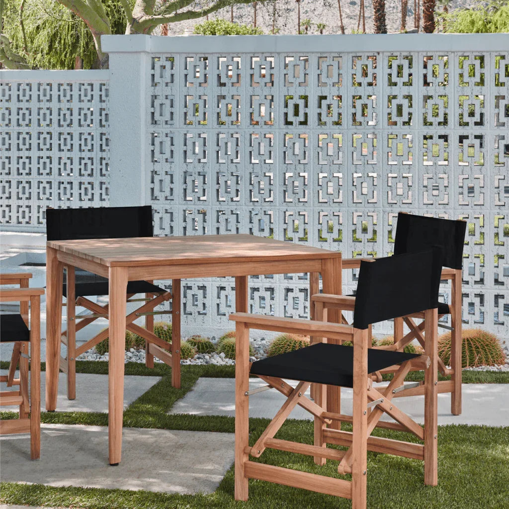 Del Ray Teak Patio Square Dining Set 5PC - LOOMLAN - HiTeak - Outdoor Dining Sets
